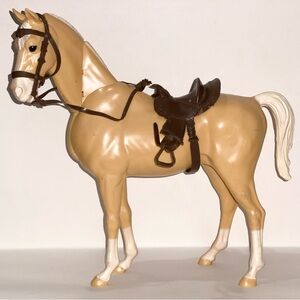 1960s Johnny West Palonimo Thunderbolt Horse w/ Saddle 13.5" Marx Toys
